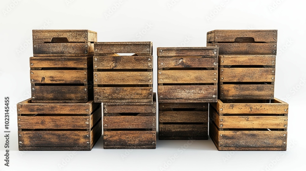 Stack of Weathered Wooden Crates Stack of Weathered Wooden Crates