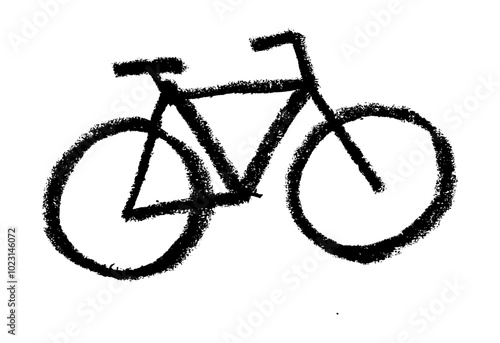 Bicycle Transport Crayon Chalk Drawing Icon Vector