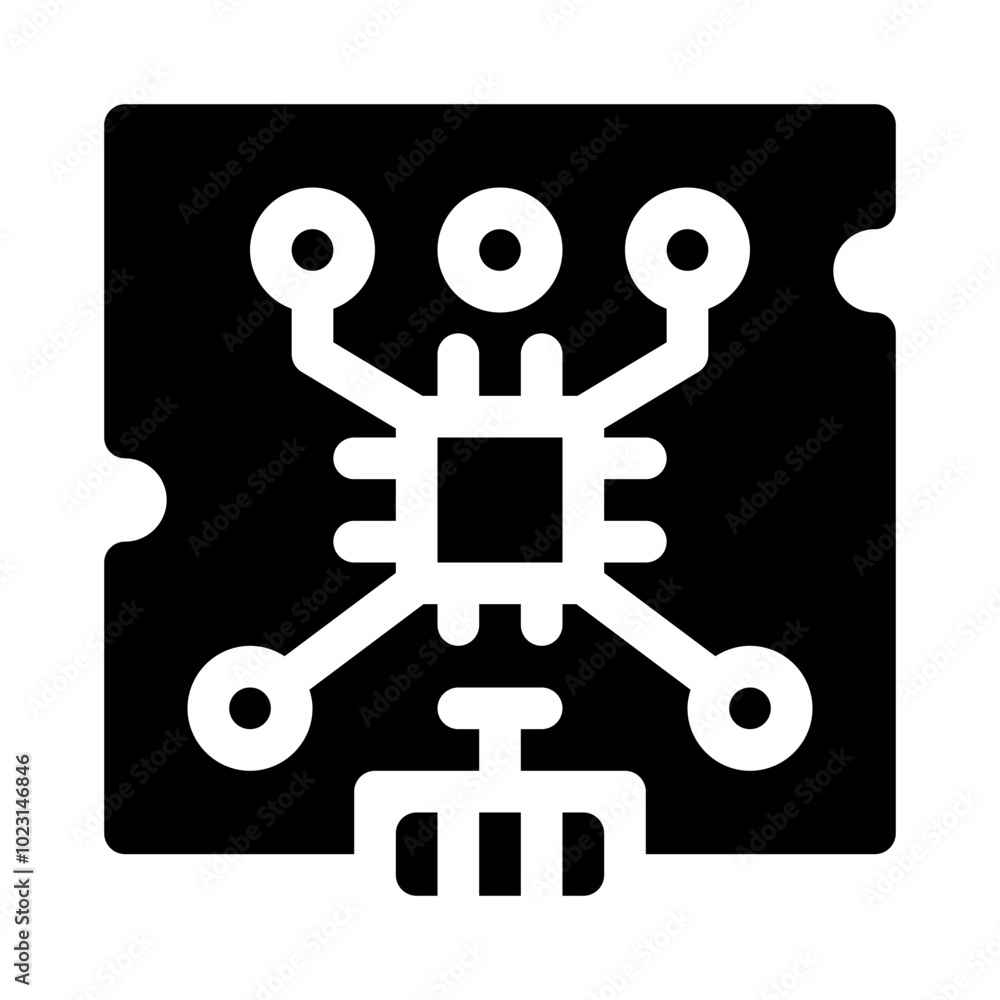 Fototapeta premium Circuit Board Icon glyph icon