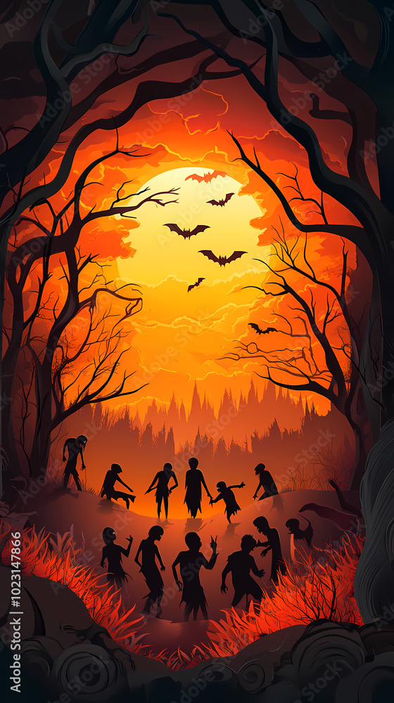 Halloween invitation to Cute cartoon zombie party vector image Halloween invitation to Cute cartoon zombie party vector image