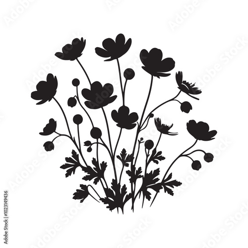 a silhouette of birch tree vector design 