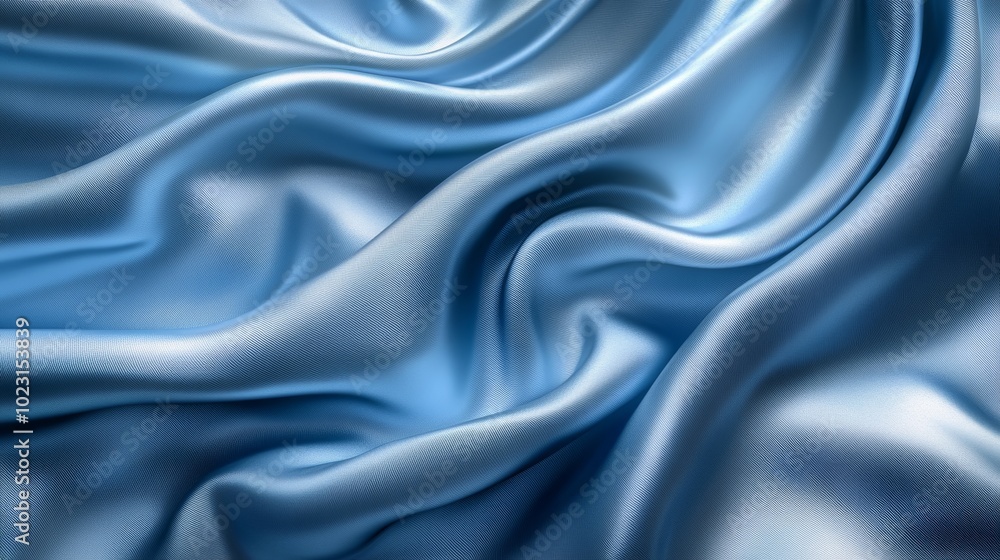 A blue fabric with a pattern of waves A blue fabric with a pattern of waves
