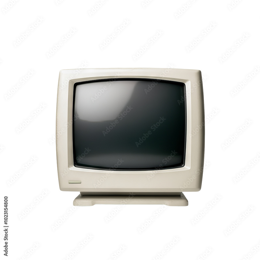 Old retro computer monitor on white isolate background., Transparent PNG Old retro computer monitor on white isolate background., Transparent PNG