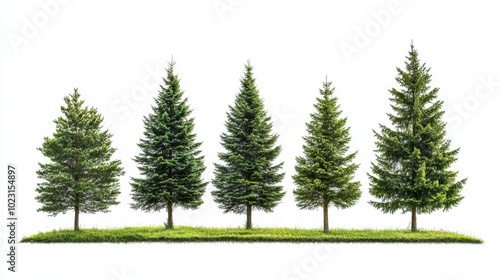 The Group of Evergreen Trees