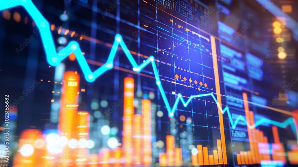 Close-up of digital screen showing oil price graph with rising lines, symbolizing market fluctuations and economic trends in the energy sector. Close-up of digital screen showing oil price graph with rising lines, symbolizing market fluctuations and economic trends in the energy sector.