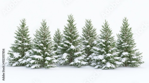 The Snowy Evergreen Tree Scene