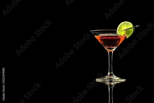 Suite cocktail over black background - generative ai