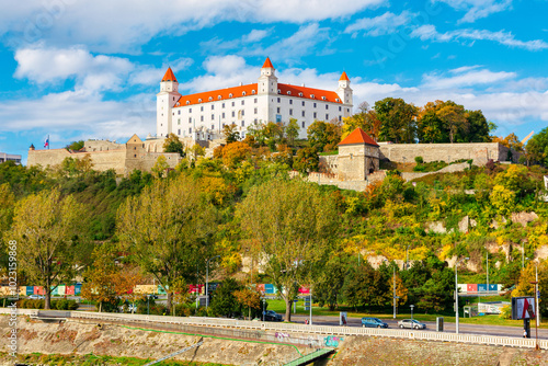 Photography bratislava, slovakia - 16 oct 2019: castle on the hill