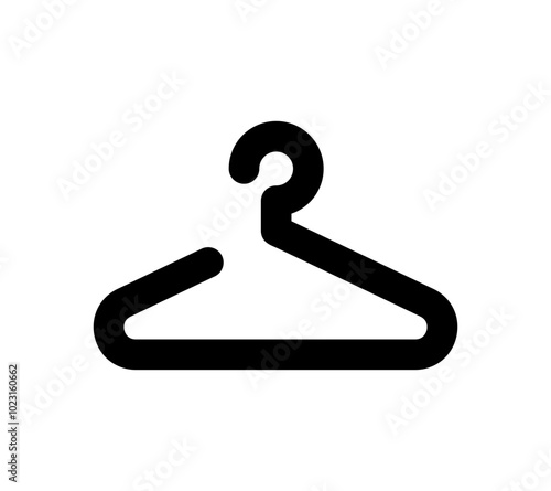 Clothes hanger icon. Vector dressing icon. Changing room sign.