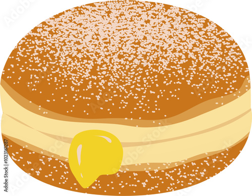 Bombolone Italian filled doughnut illustration 