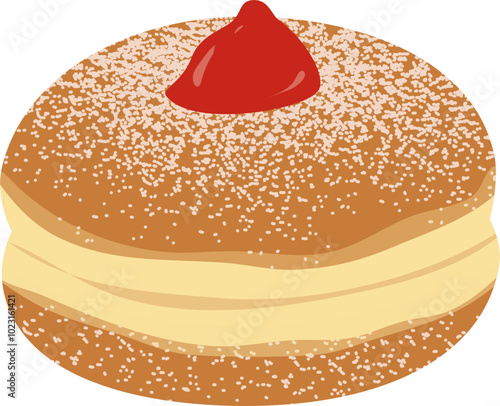 Bombolone Italian filled doughnut illustration 