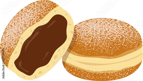 Bombolone Italian filled doughnut illustration 