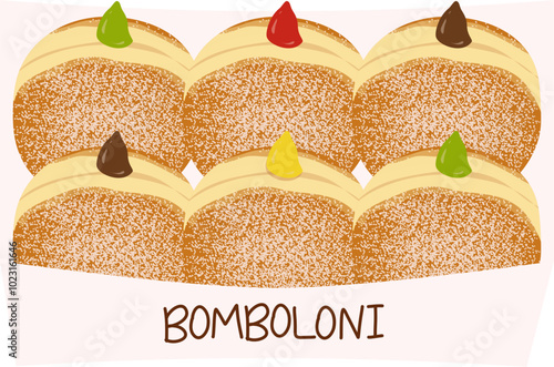 Bombolone Italian filled doughnut illustration 