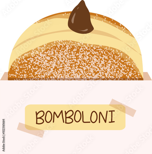 Bombolone Italian filled doughnut illustration 