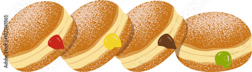 Bombolone Italian filled doughnut illustration 