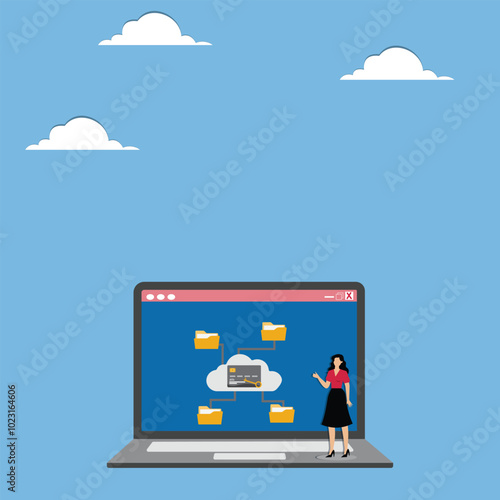 Businesswoman telling about forgot password for credit card