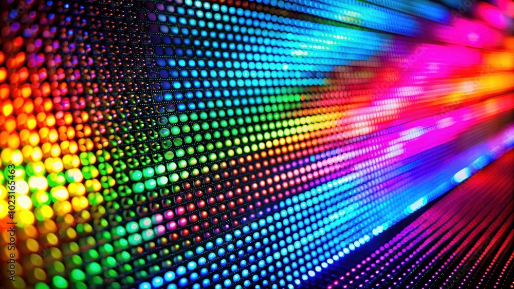 Fototapeta premium Macro photography of a colorful OLED display, creating an abstract colorful background, OLED, display, colorful