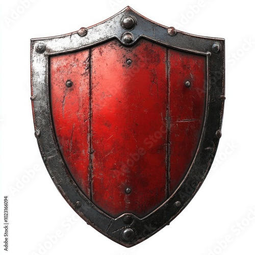 Vintage red medieval knight shield photo