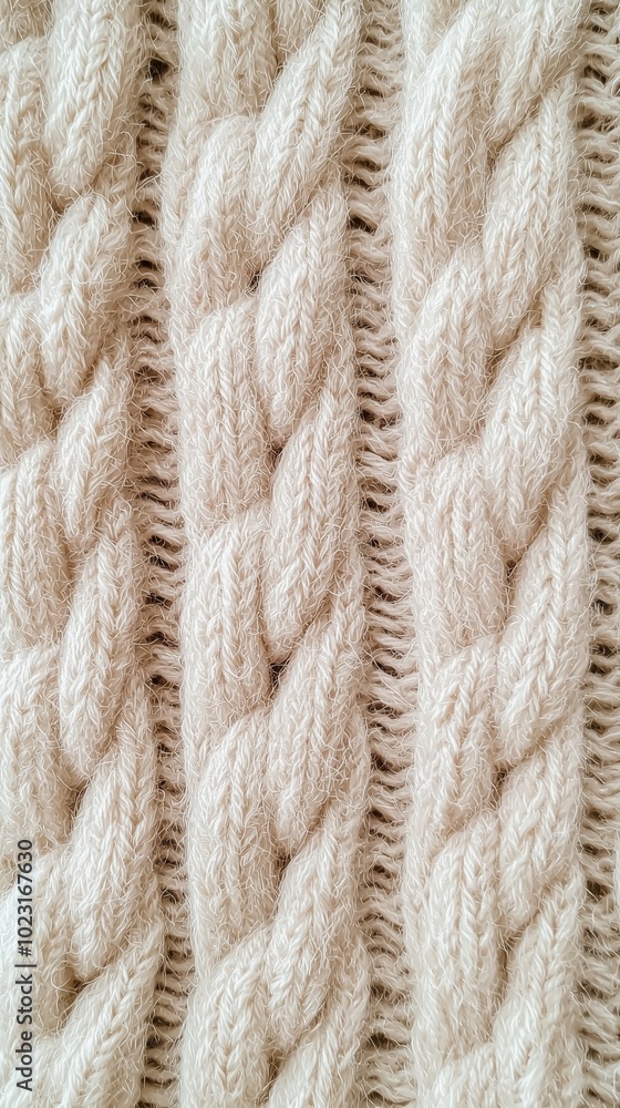 light knitted wool pattern in the form of braids, close-up light knitted wool pattern in the form of braids, close-up
