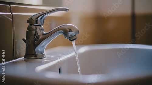 water flowing from faucet