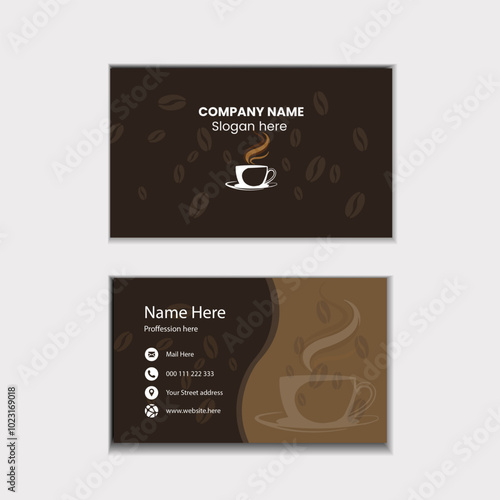 Business card with coffee design