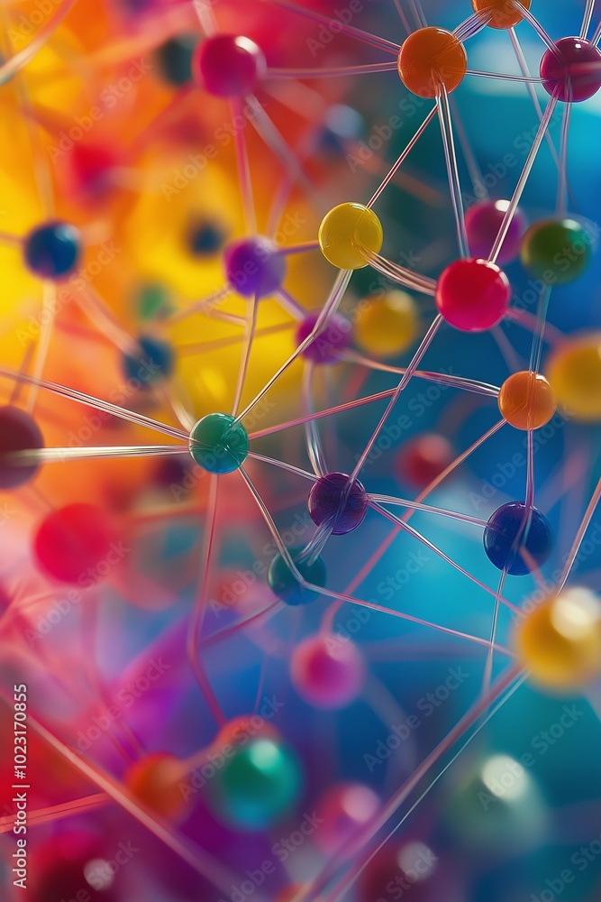 Brightly interconnected nodes form a beautiful, intricate network showcasing vibrant art and creativity. Brightly interconnected nodes form a beautiful, intricate network showcasing vibrant art and creativity.