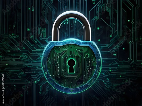 Wallpaper Mural Digital Padlock Symbolizing Cybersecurity Torontodigital.ca