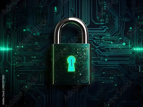 Wallpaper Mural Digital Padlock Symbolizing Cybersecurity Torontodigital.ca