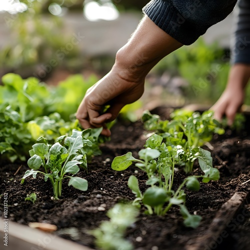 person planting seedling