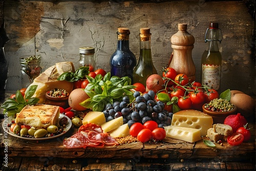 A Bountiful Spread of Fresh Ingredients and Delicacies