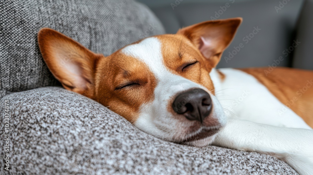 Obraz premium Sleeping Basenji Dog