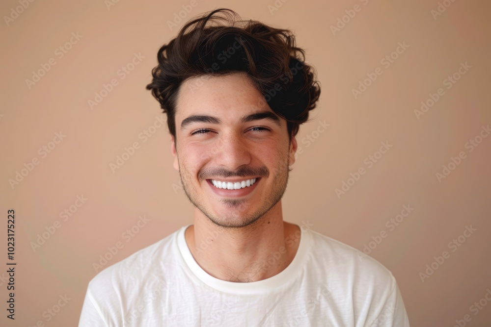 Happy man with white smile after teeth whitening procedure. Happy man with white smile after teeth whitening procedure.