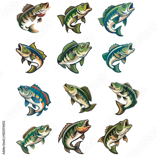 Bass fish vector illustration