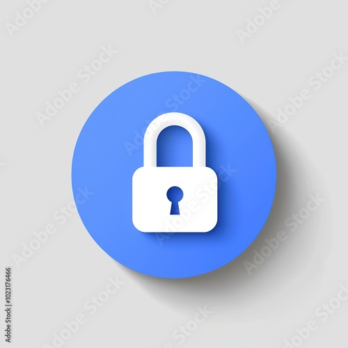 Free Download White Padlock on Blue Circle - GFXLoad