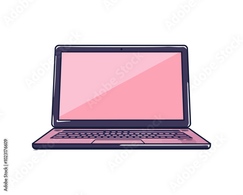 Vector illustration of a modern laptop