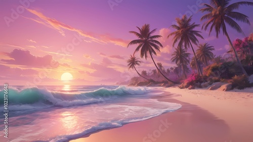 sunset on the beach
