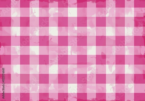 Pastel Pink Gingham Pattern Vector Illustration