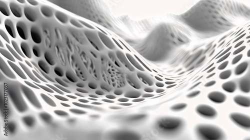 Dynamic 3D Abstract Forms in Digital Space photo