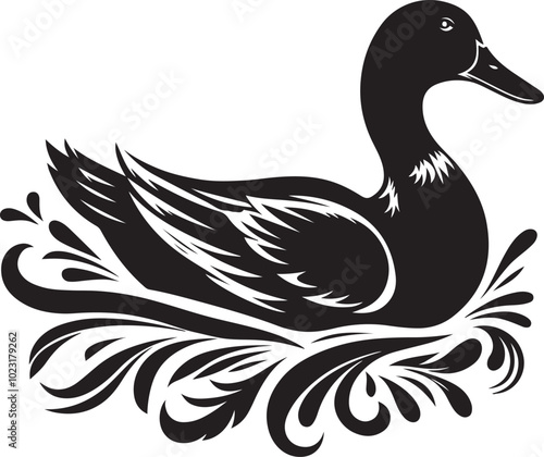 Duck Icon - Flat Vector Graphic Illustration.