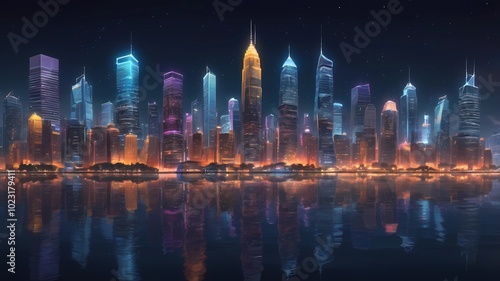 country skyline at night