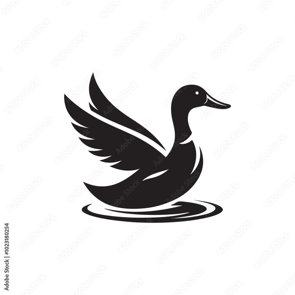 Simple Duck Icon - Flat Vector Design Illustration. Simple Duck Icon - Flat Vector Design Illustration.