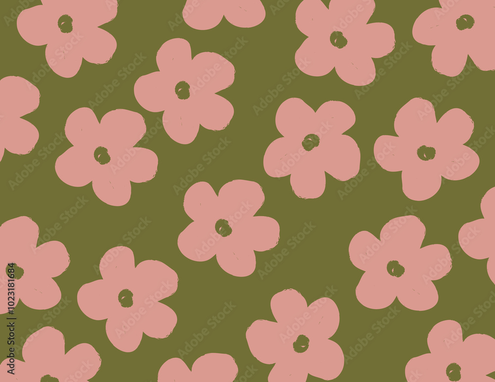 Modern Floral Hand Drawn Wallpaper Modern Floral Hand Drawn Wallpaper