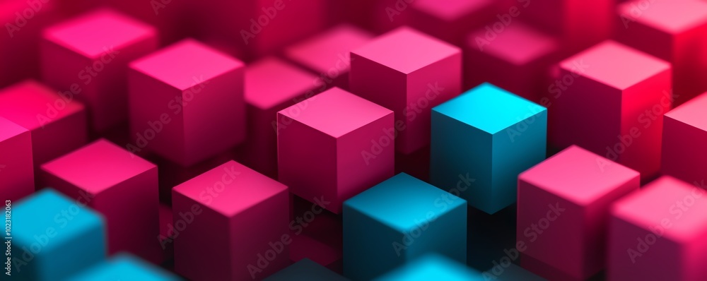 Colorful abstract cubes in pink and blue tones, artistic design background. Colorful abstract cubes in pink and blue tones, artistic design background.
