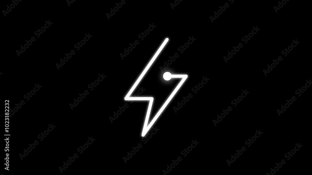 Abstract animated electricity icon, charging icon, flash light icon. glowing white color on alpha channel. Abstract animated electricity icon, charging icon, flash light icon. glowing white color on alpha channel.