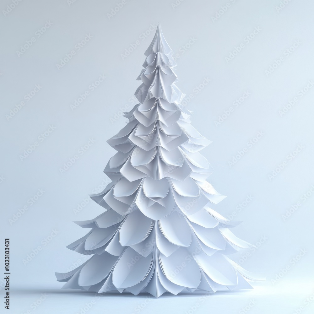 Minimalist Origami Christmas Tree on Clean White Background
Minimalist Origami Christmas Tree on Clean White Background
