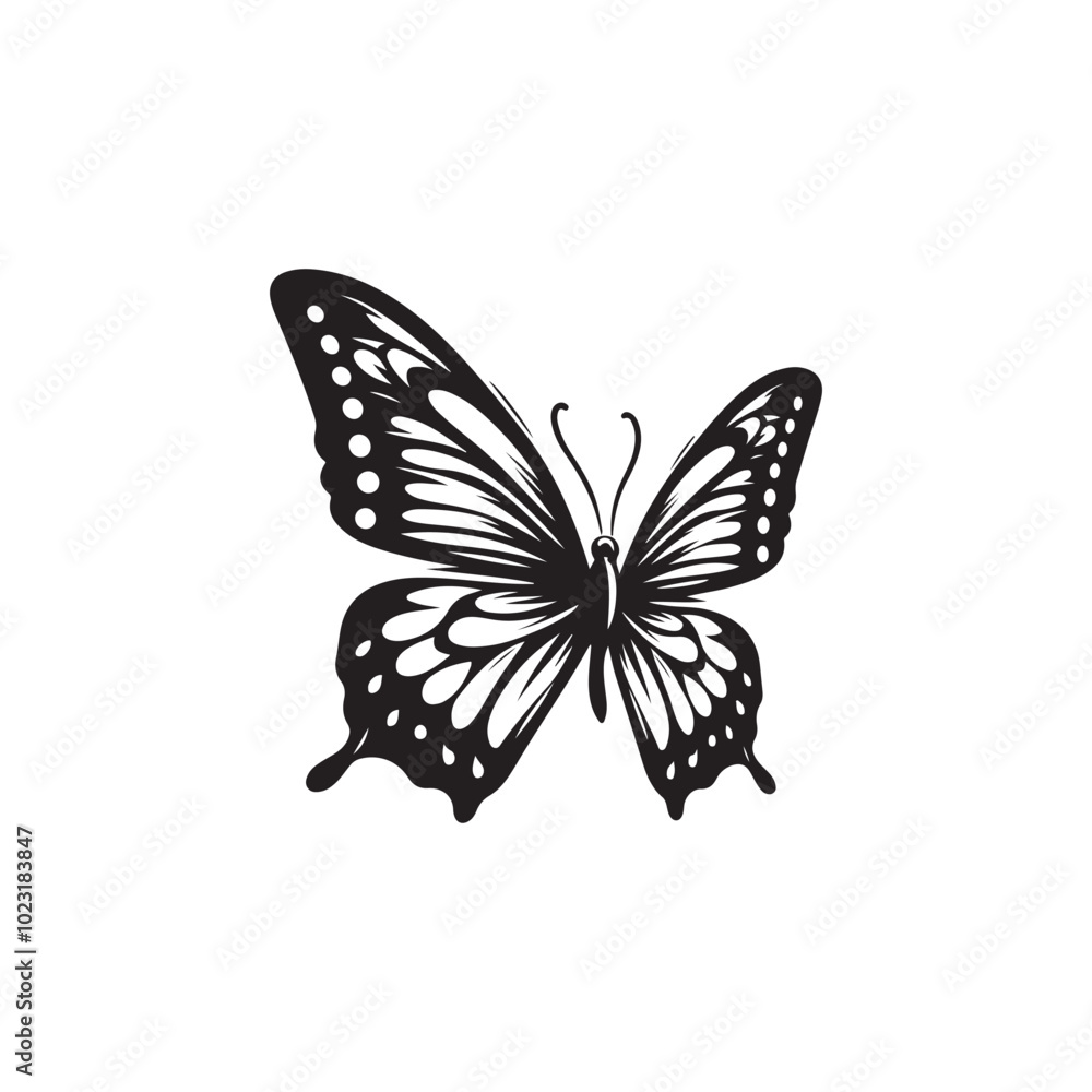 Elegant Monarch Butterfly Silhouettes - Vector Design Collection. Elegant Monarch Butterfly Silhouettes - Vector Design Collection.