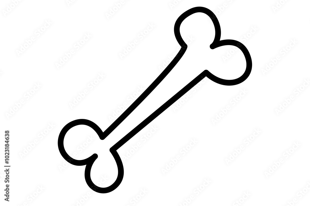 Doodle hand drawn bone illustration isolated on white background. Doodle hand drawn bone illustration isolated on white background.