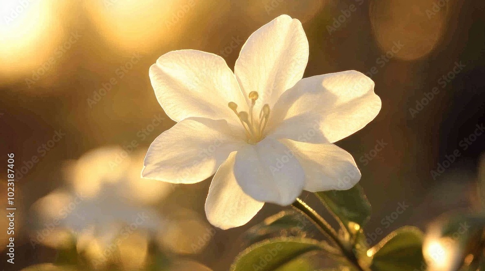 Delicate White Jasmine Flower in Soft Light Delicate White Jasmine Flower in Soft Light