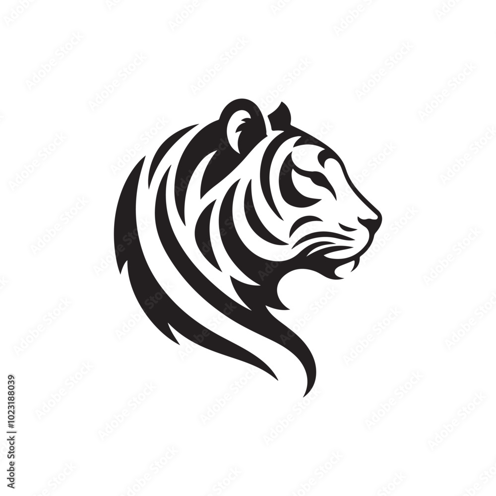 Tiger Face Silhouette Vector - Clean Illustration. Tiger Face Silhouette Vector - Clean Illustration.