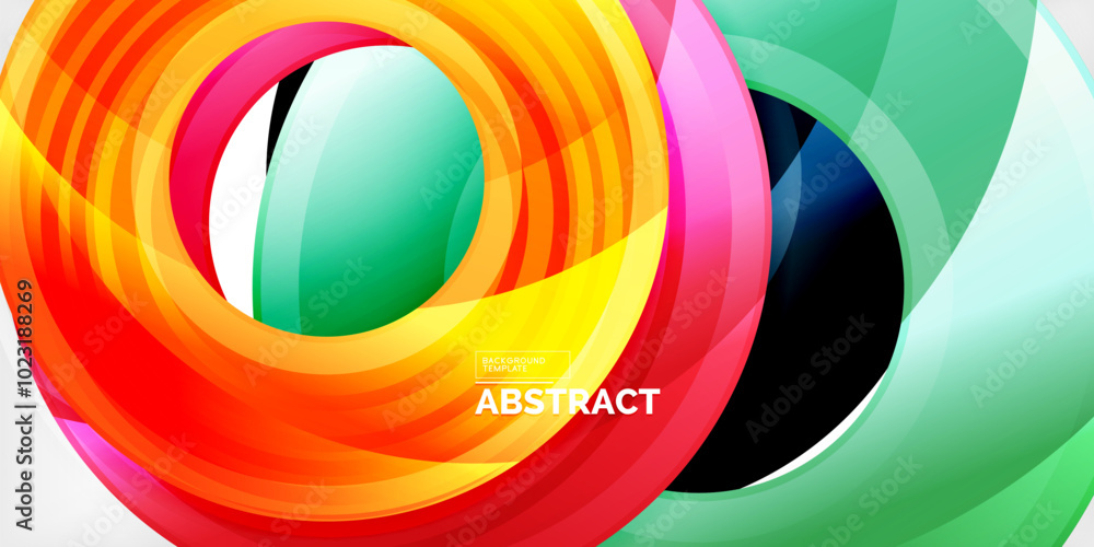 Bright colorful circles with light effects. Abstract background Bright colorful circles with light effects. Abstract background